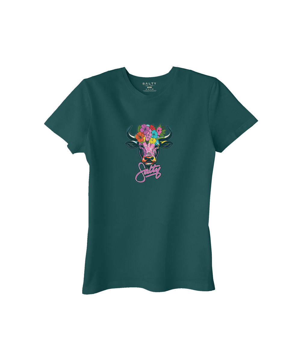 Salty Womens T-Shirt Floral Nguni