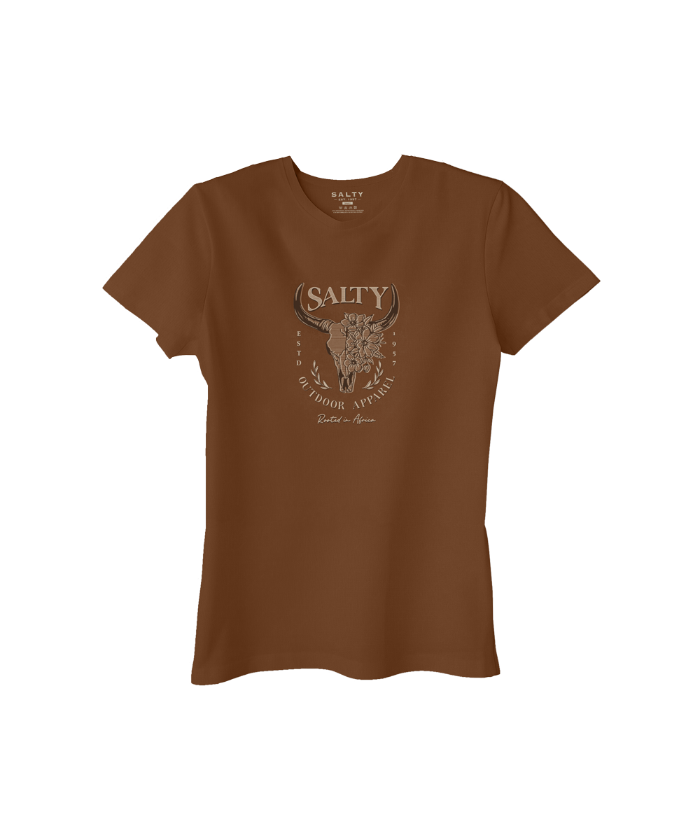 Salty Womens T-Shirt Floral Skull