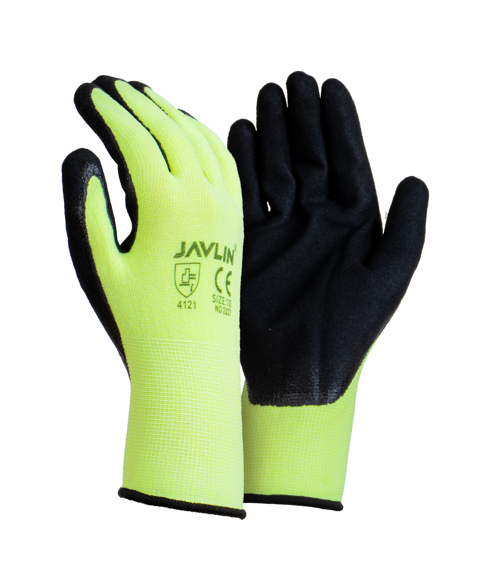 Hi Vis Palm Dipped Double Coated Nitrile Flexi Gloves