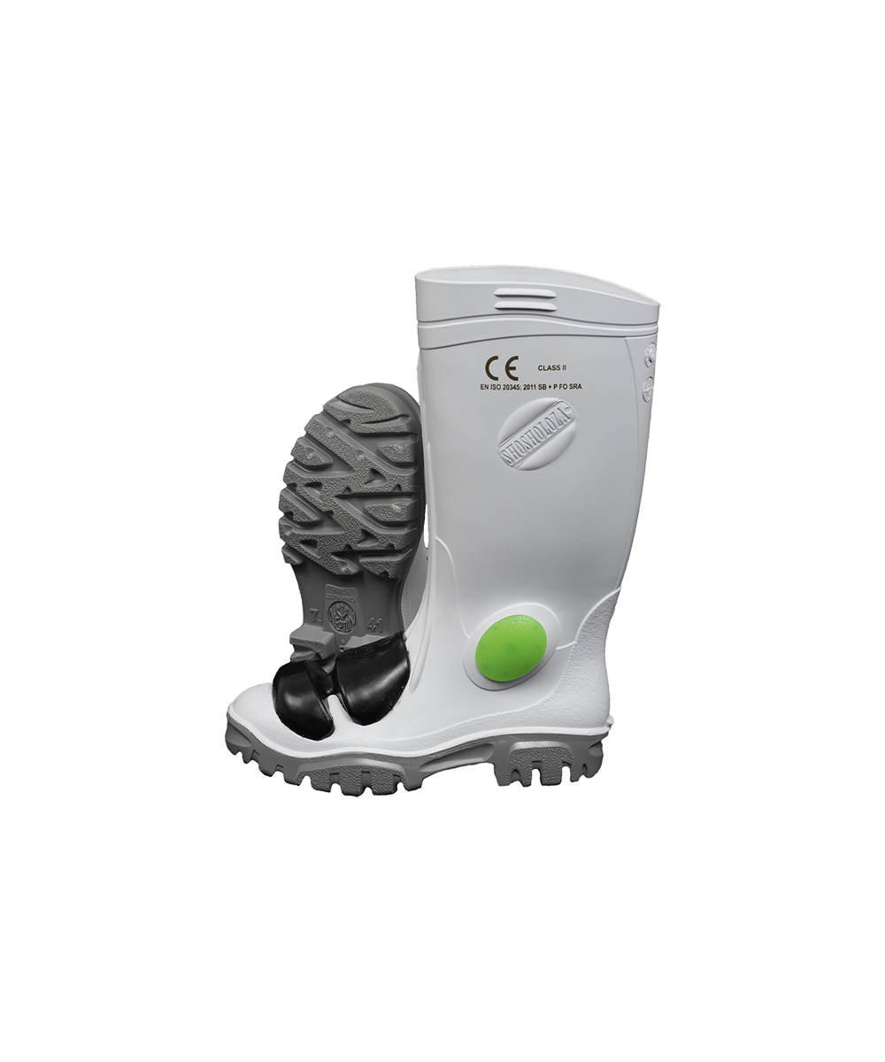 White Knee Length Heavy Duty Metaguard Steel Toe & Midsole Gumboot