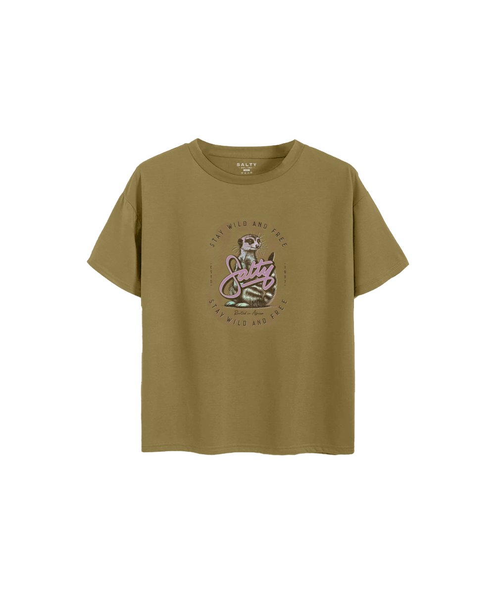 Salty Girls T-Shirt Meerkat Wildflower
