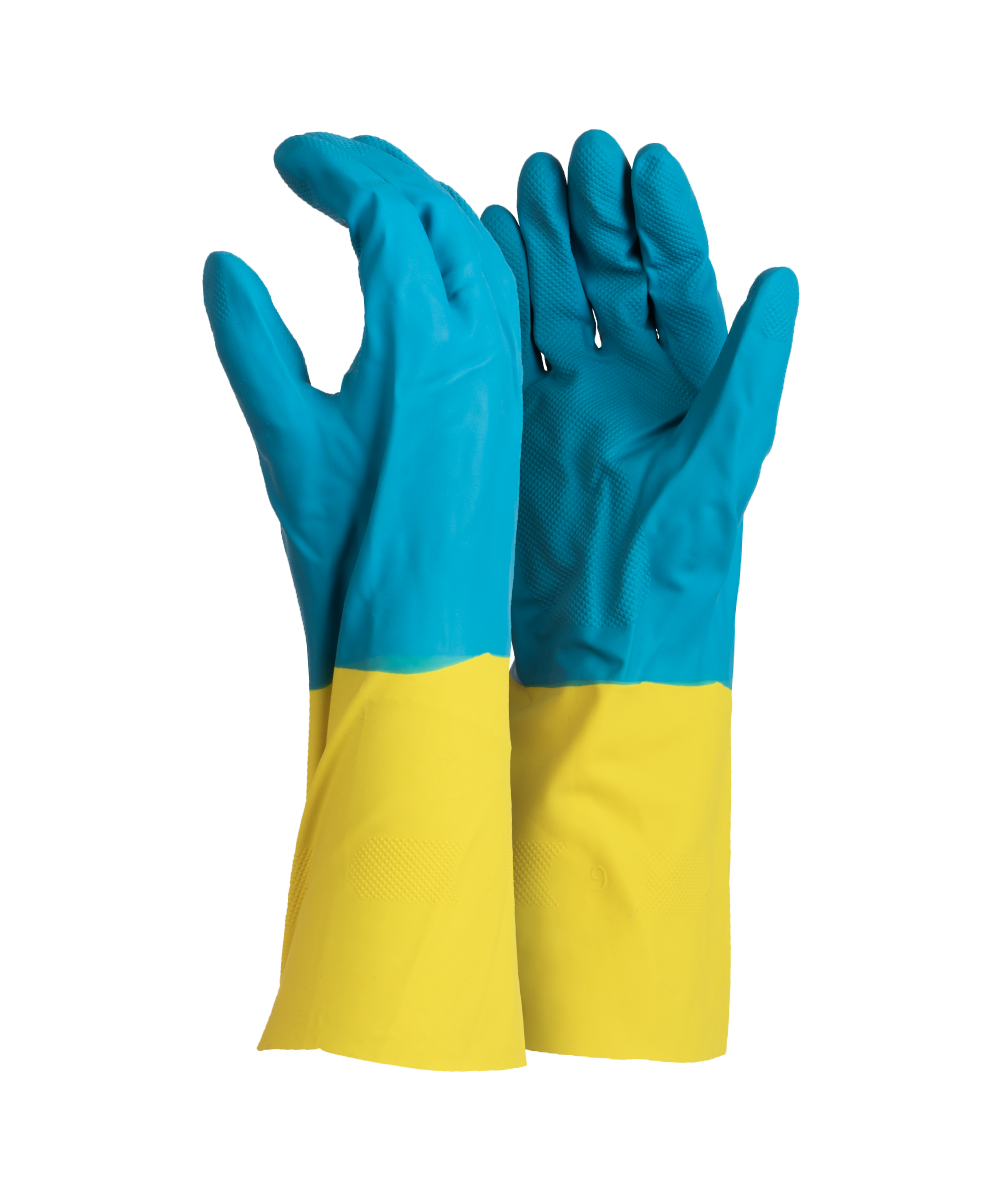 Neoprene Latex Blue/Yellow Glove