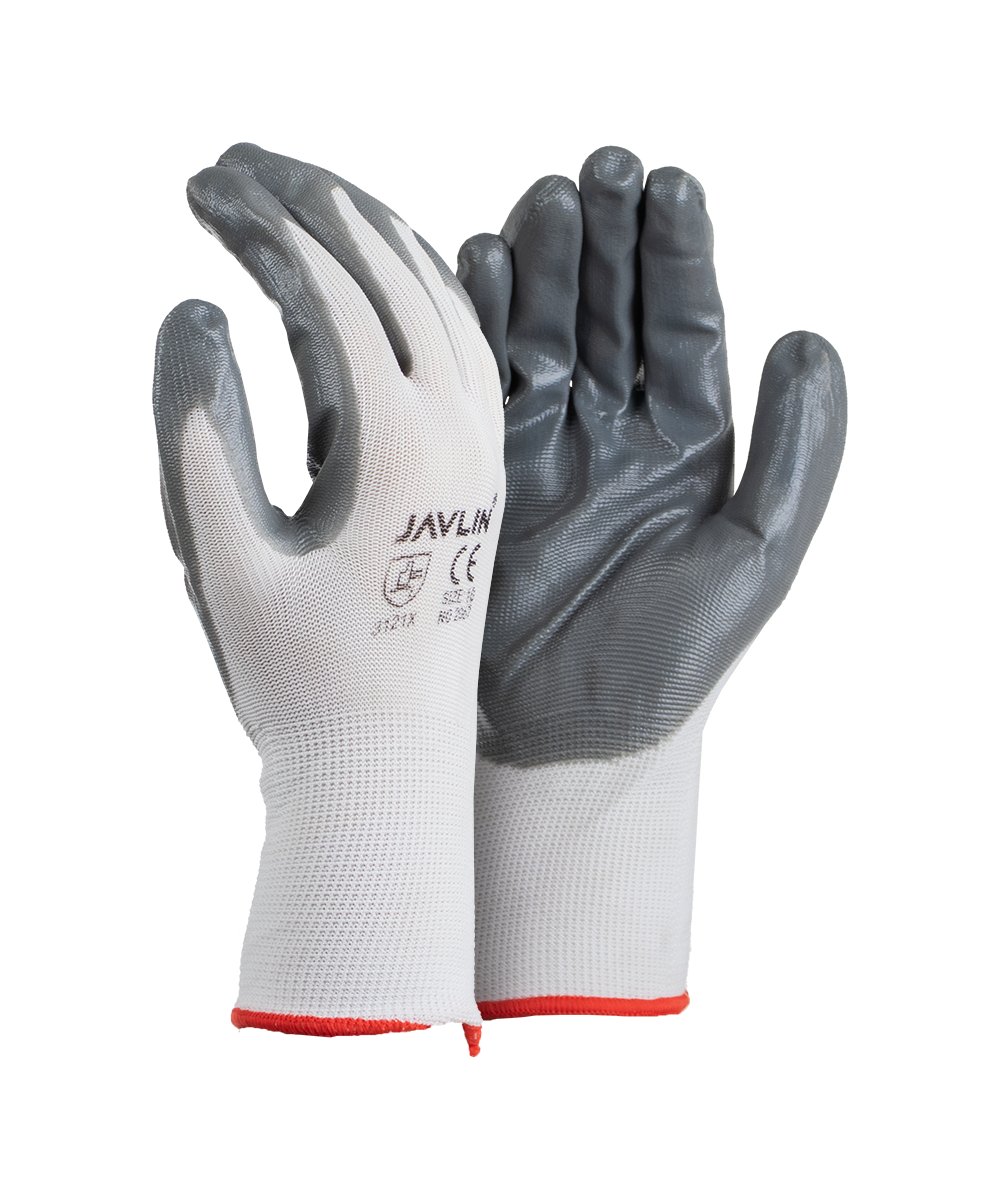Grey Nitrile Coated Gloves