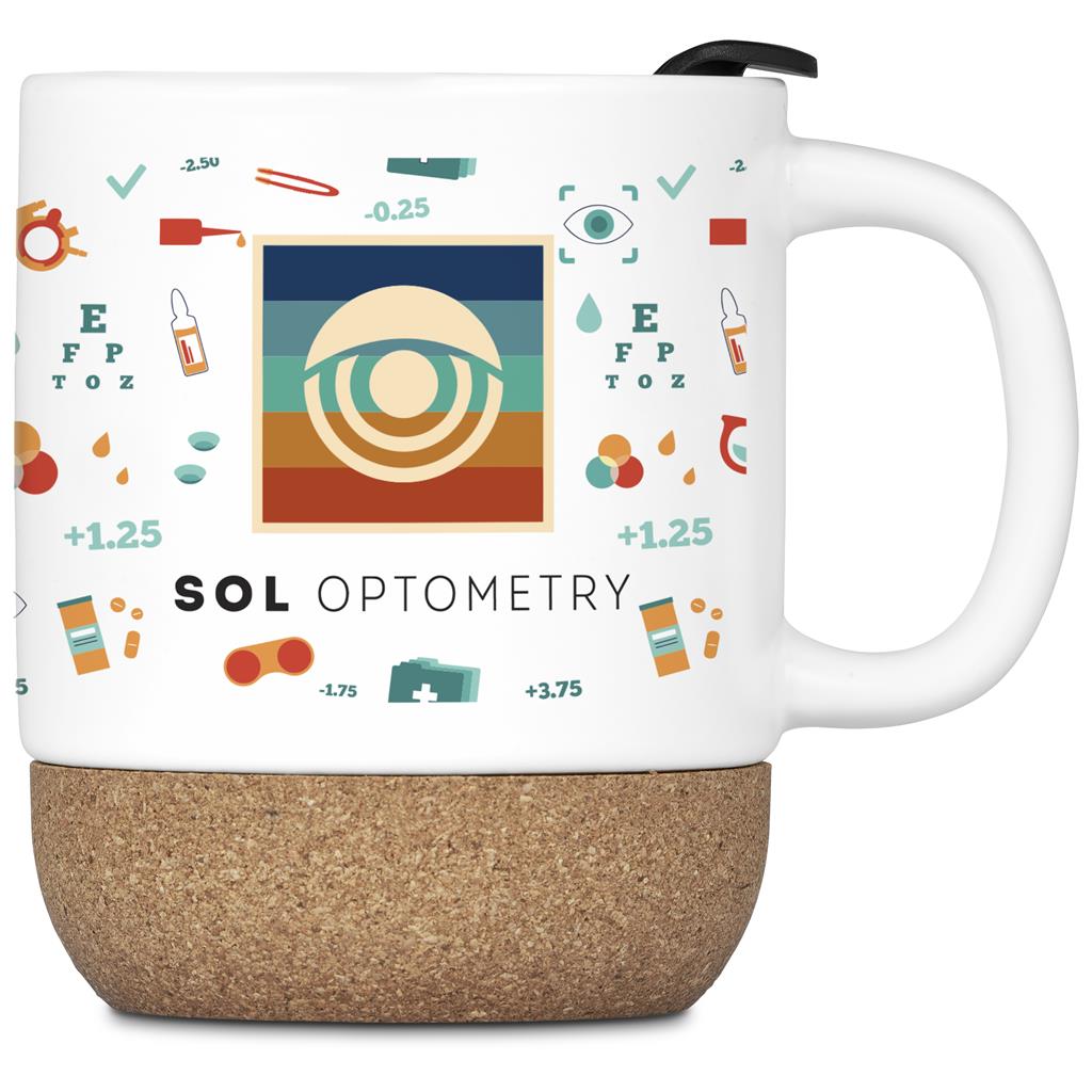 Serendipio Sienna Cork & Ceramic Sublimation Coffee Mug - 340ml