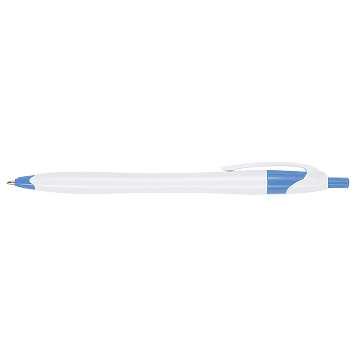 Slim White Barrel Ballpoint Pen