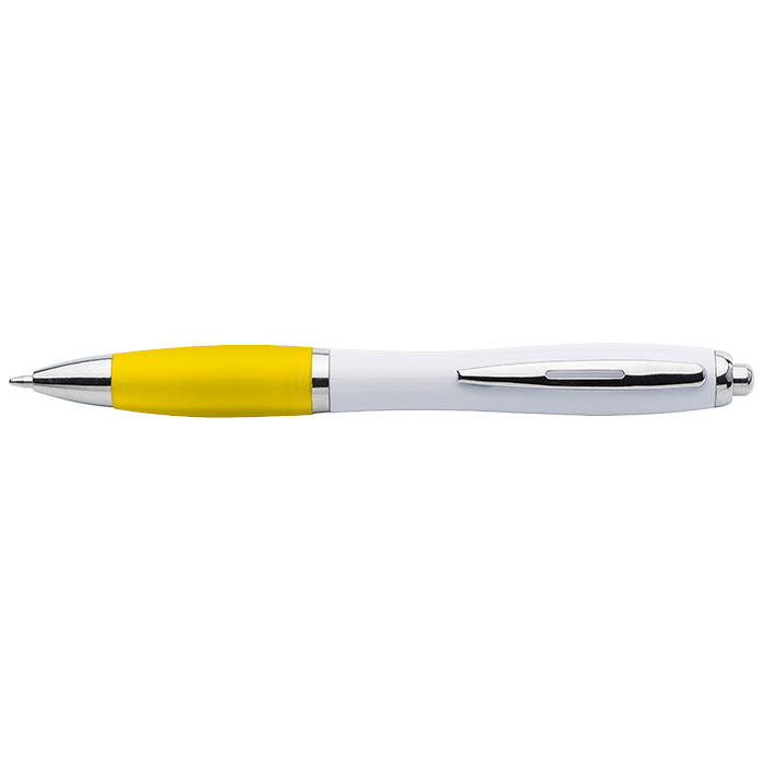 White Barrel Curved Design Ballpoint Pen
