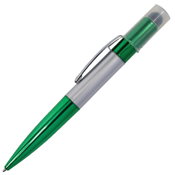 Twist Action Ballpoint Pen with Stylus and LED Lights