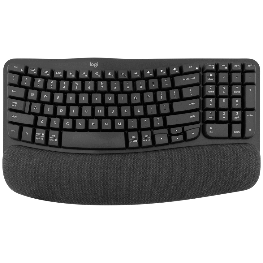 Logitech(R) Wave Keys Wireless Ergonomic Keyboard - Graphite