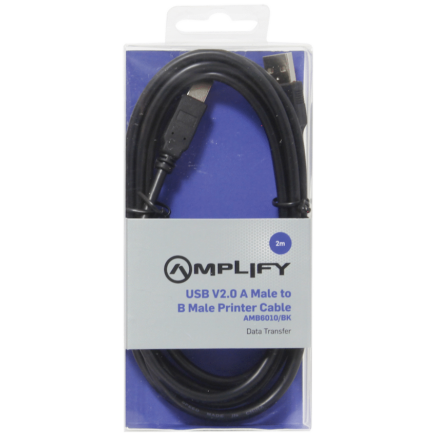 Amplify Cable - USB 2.0AM to BM 2m Printer