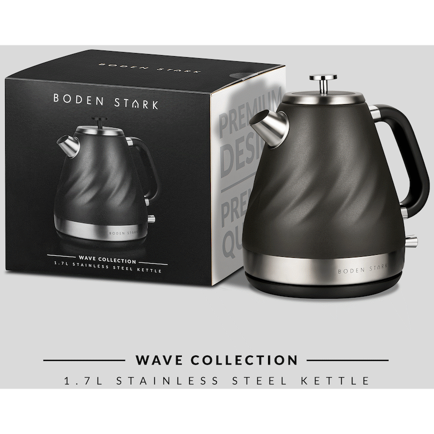 Boden Stark 1.7l Stainless Steel Kettle - Charcoal - Image 3