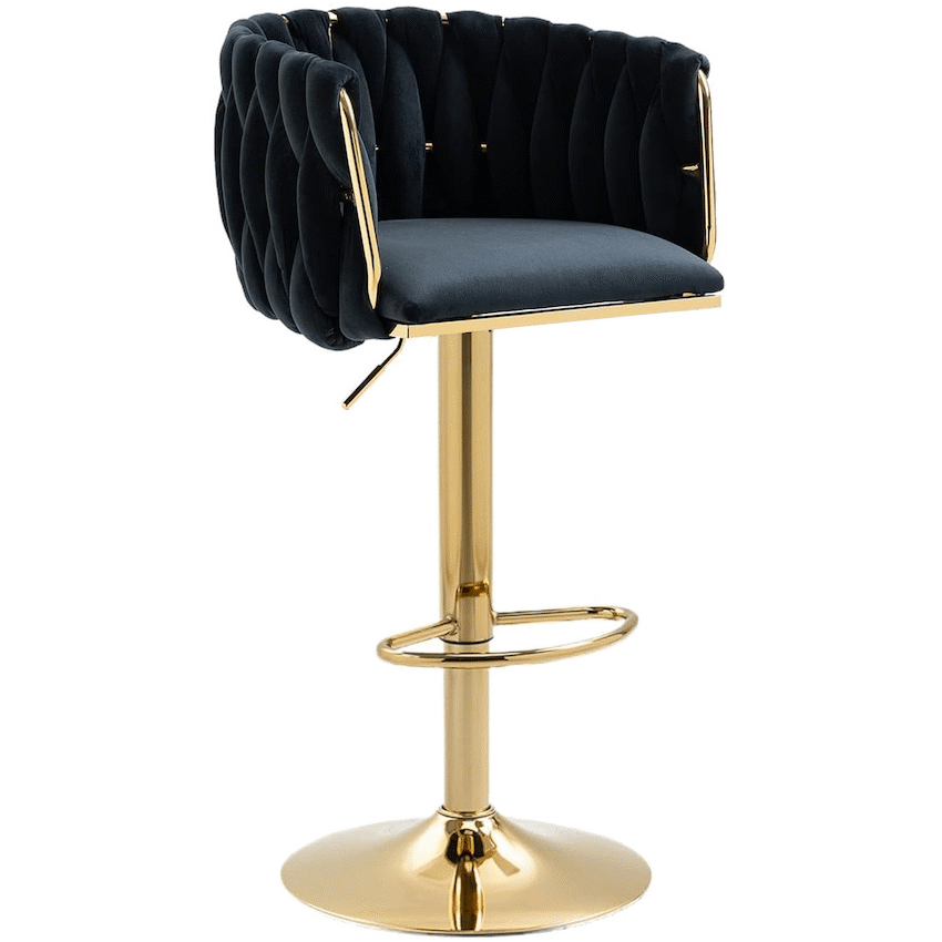 Everfurn Princeton Bar Stool - Gold and Black