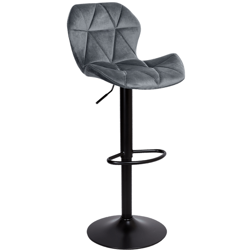 Everfurn Tira Barstool - Grey Velvet - Single