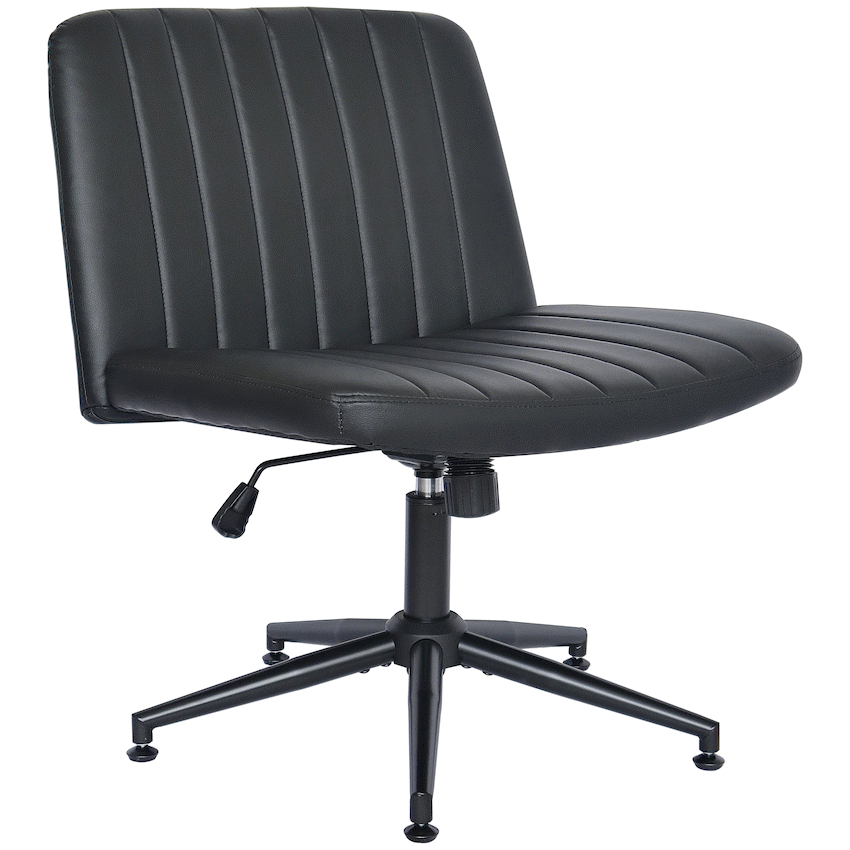 Everfurn Luna Lounge Chair - Black PU - Modern - Contemporary