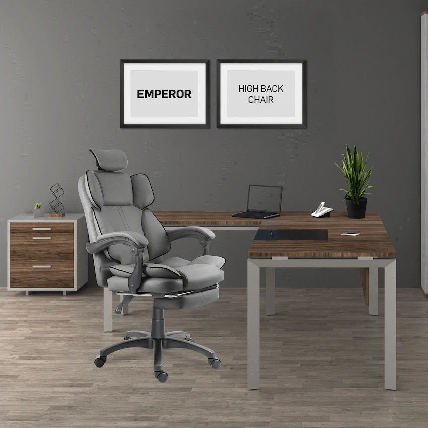 Everfurn Emperor High Back Chair - Grey - Image 7