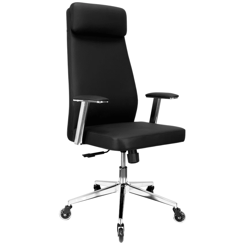 Everfurn Ruby High Back Office Chair, Chrome Metal Base