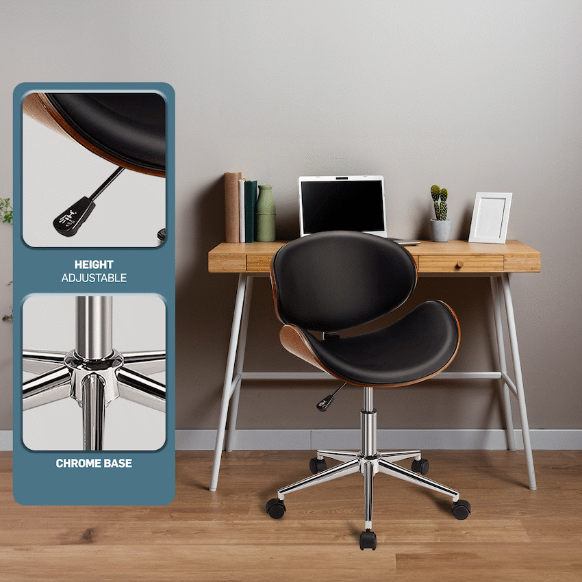 Amos Mid Back Office Chair - Black - Image 3