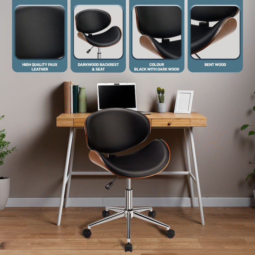 Amos Mid Back Office Chair - Black - Image 7