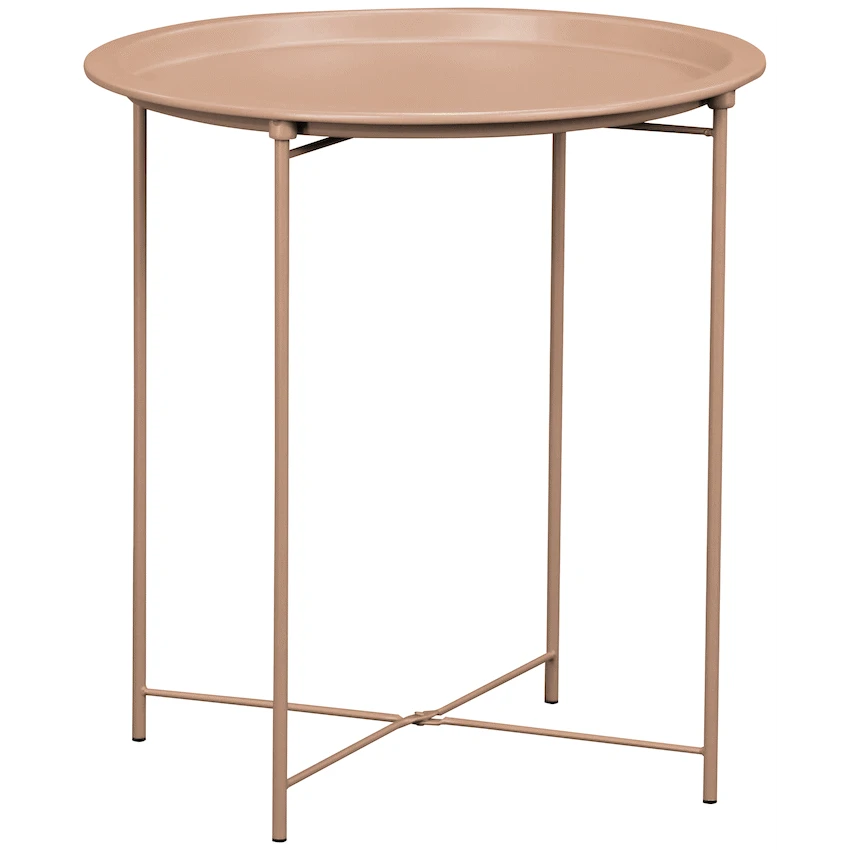 Everfurn Nala Side Table Beige, Painted MDF, Steel Frame