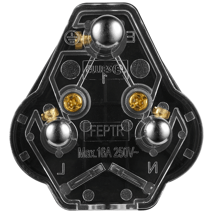 Ellies 16a Heavy-Duty Rubber Screw-on Plug Top - Black - Image 3