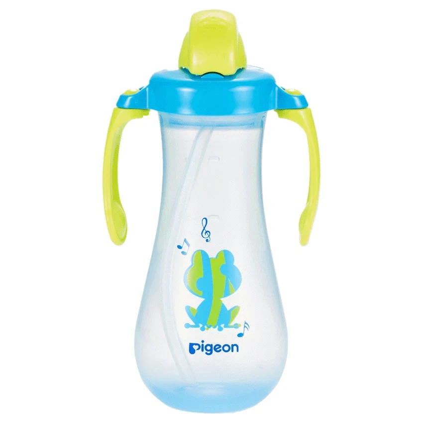 Pigeon Tall Straw Bottle - Blue