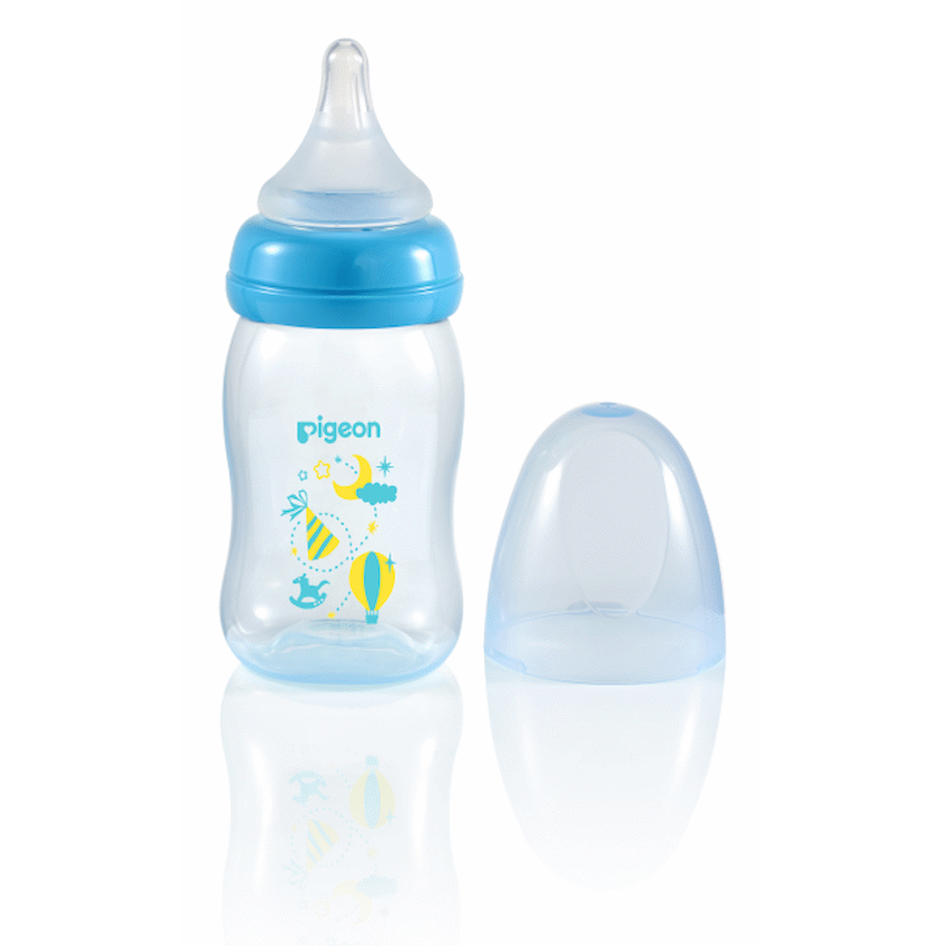 Pigeon Peristaltic Plus PP Bottle 160ml (SS Hole) - Blue