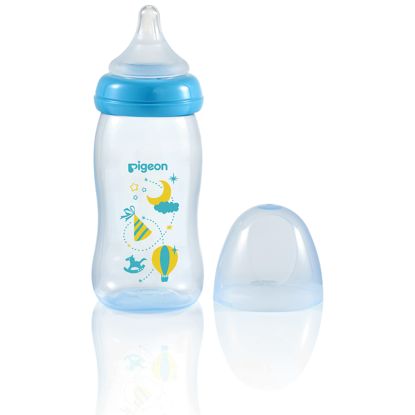 Pigeon Peristaltic Plus PP Bottle 240ml (M Hole) - Blue