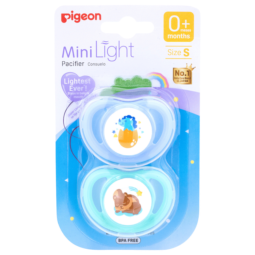 Pigeon - Minilight Pacifier (2 Pc) - S Dino Egg & Squirrel