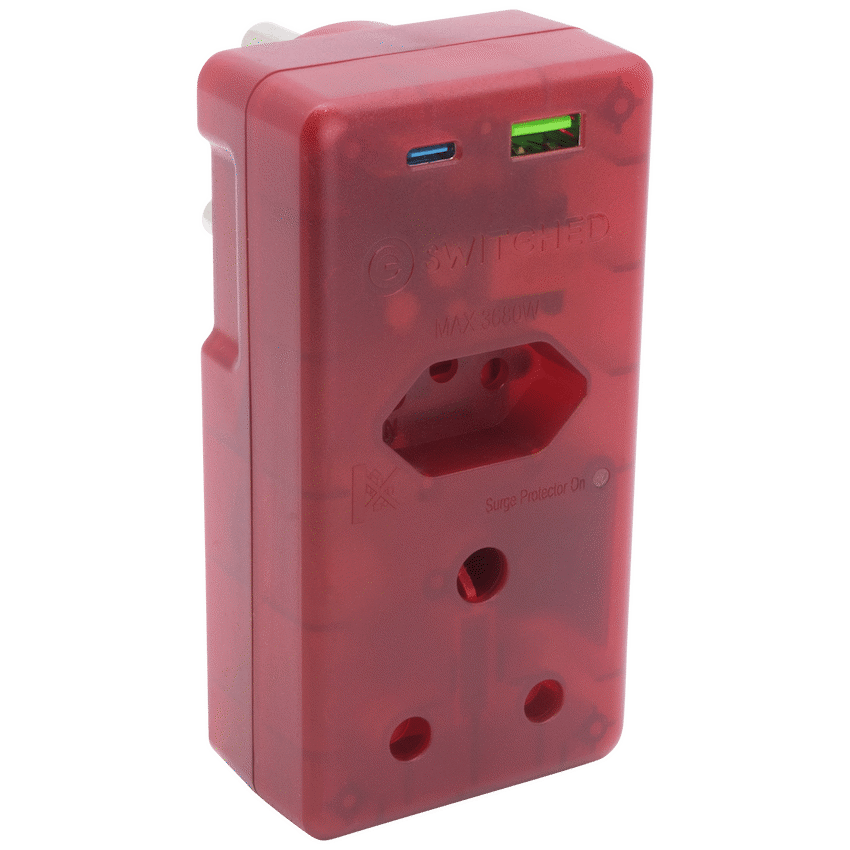 Switched High Surge Multi Adaptor with USB + Type-C PD20W