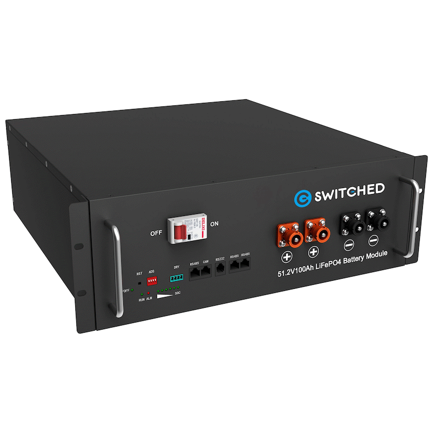 Switched 51.2v 100ah (5.1kwh) Lithium Iron Phosphate Battery