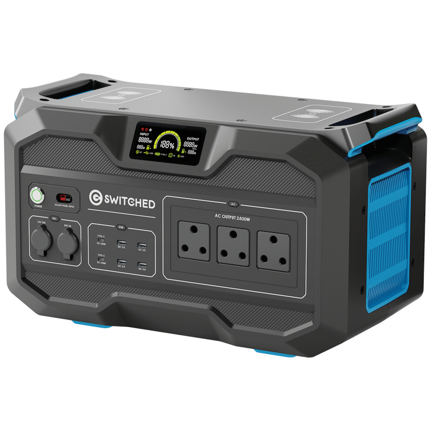 Switched 2400w/2496wh LiFePO4 UPS Power Station