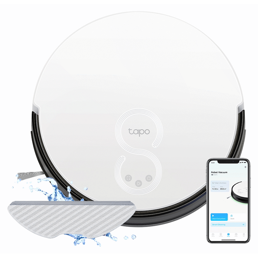 TP-Link Tapo RV10 Robot Vacuum and Mop, Gyroscope, 2600 mAh, 300 ml