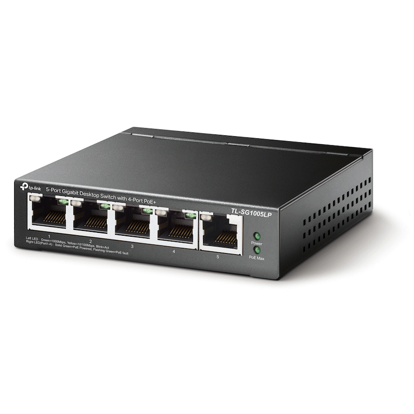 TP-Link TL-SG1005LP 5-Port Gigabit Desktop Switch with 4-Port PoE+