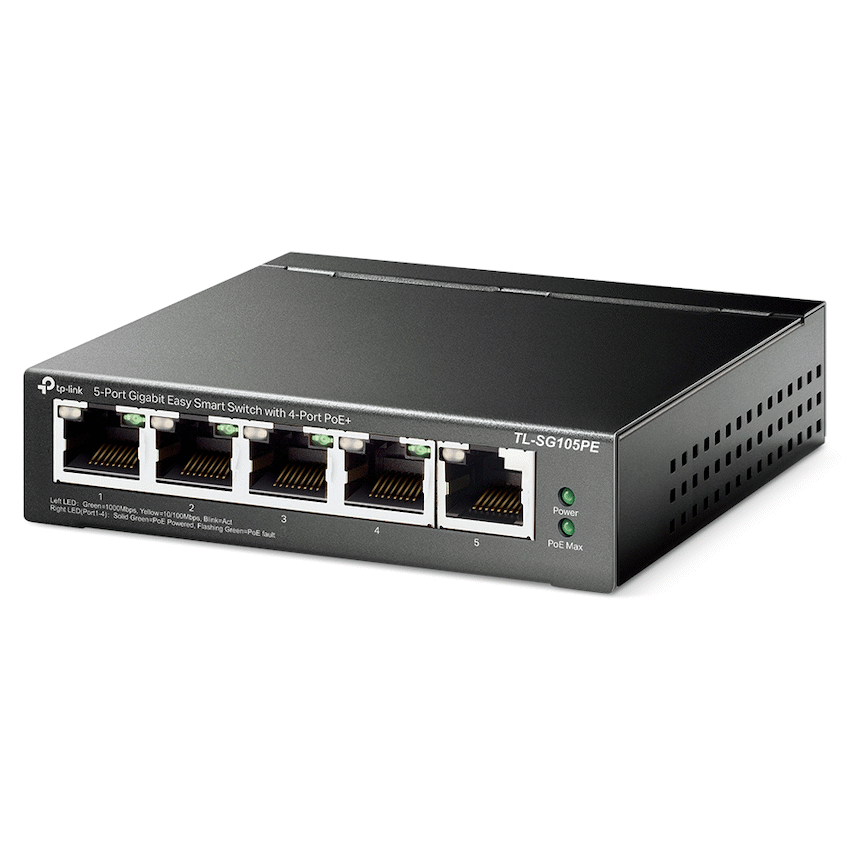 TP-Link TL-SG105PE 5-Port Gigabit Easy Smart Switch with 4-Port PoE+