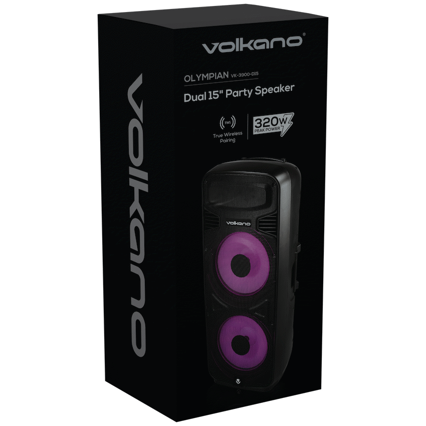 Volkano Olympian Series Dual 15" Party Speaker - Black - Image 4