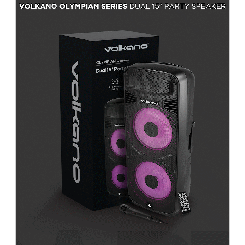 Volkano Olympian Series Dual 15" Party Speaker - Black - Image 9