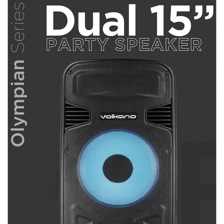 Volkano Olympian Series Dual 15" Party Speaker - Black - Image 11
