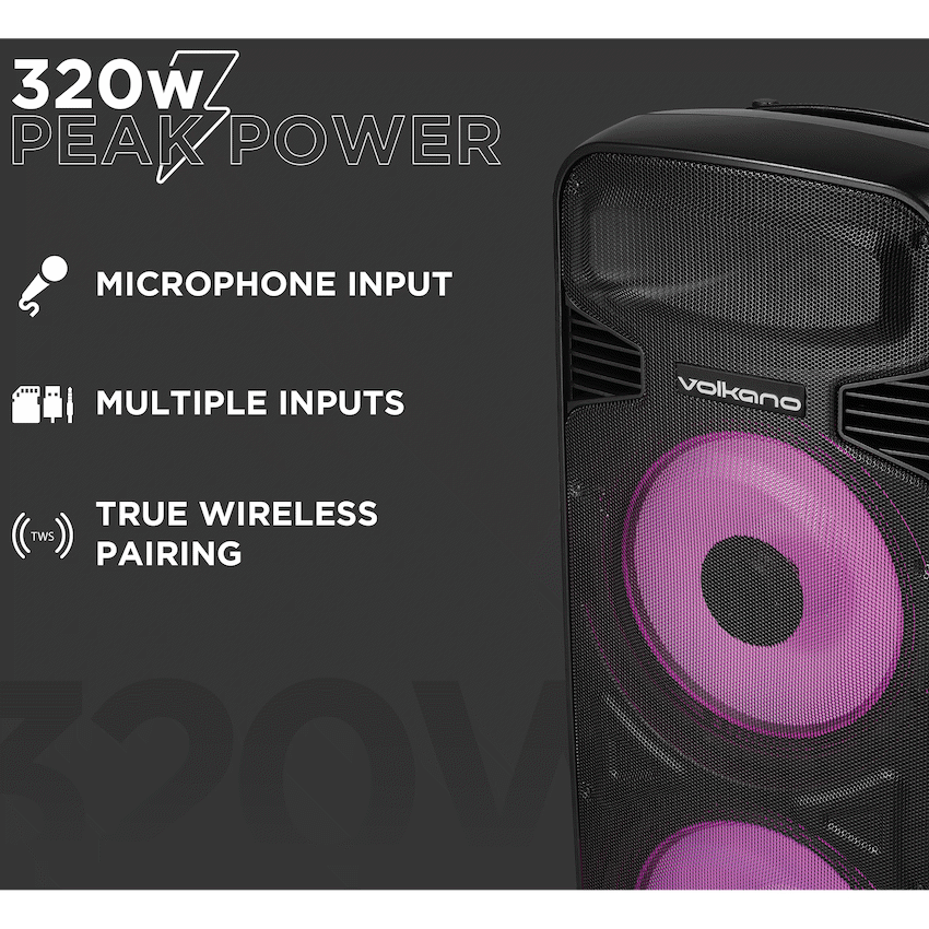 Volkano Olympian Series Dual 15" Party Speaker - Black - Image 12