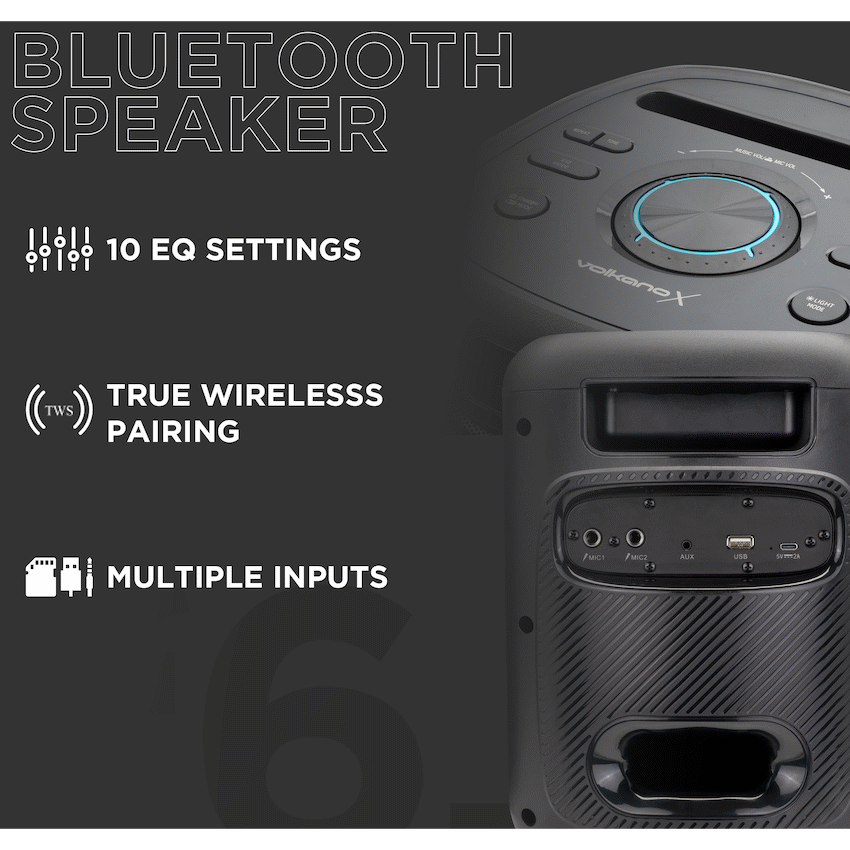 VolkanoX VXC200 6.5" Party Speaker - Black - Image 7