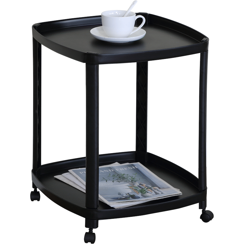 Everfurn Tay Side Table with Casters - Black