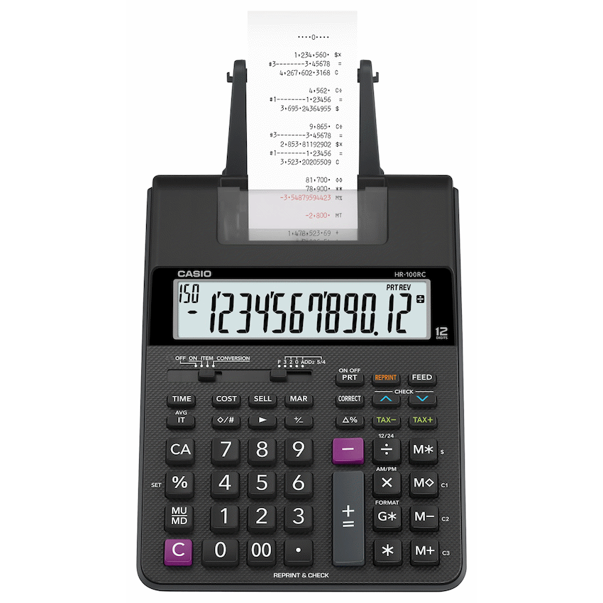 Casio HR-100RC BK Printing Calculator