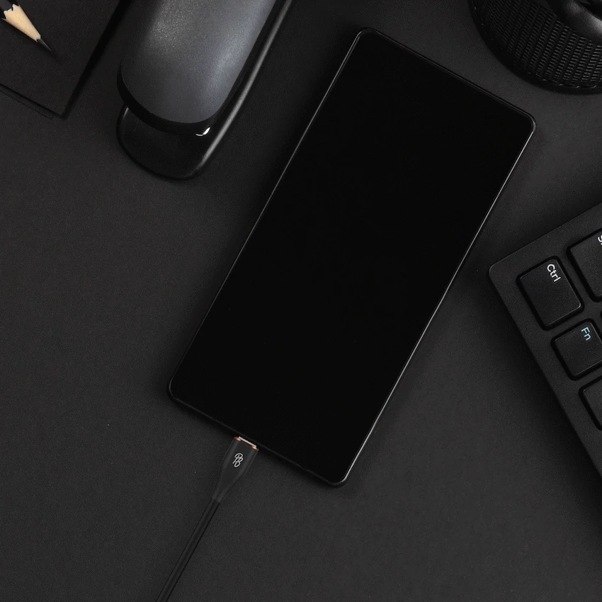 Pro Bass FlexiCord Series 2m 60w Type-C to Type-C Charging Cable - Black - Image 5