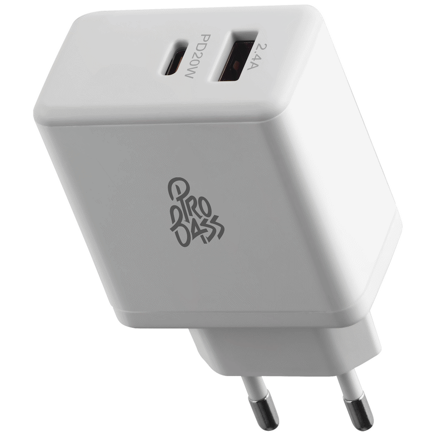 Pro Bass RapidCharge Series 32w Dual USB and Type-C Wall Charger