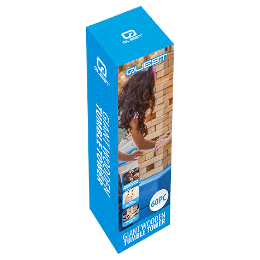 Quest Giant Wooden Tumble Tower (60 Pc) - Natural