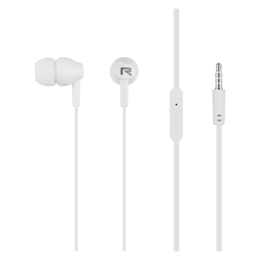 Rocka Aura Series Aux Earphones with Mic - White