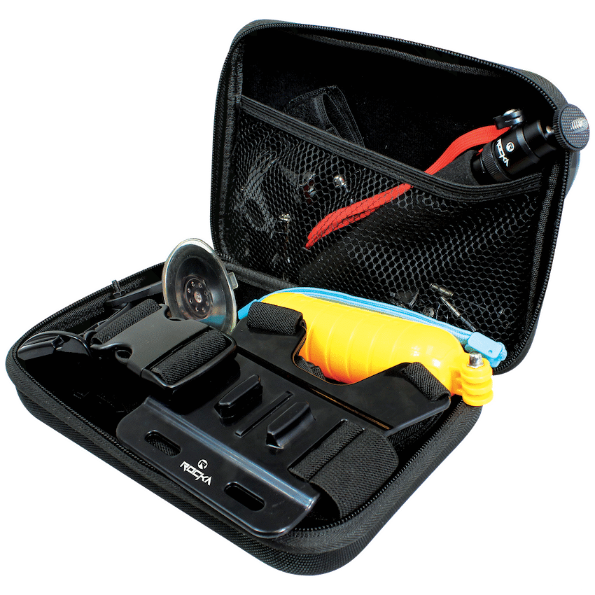 Rocka Gear series Action camera case with 11 accessories - black