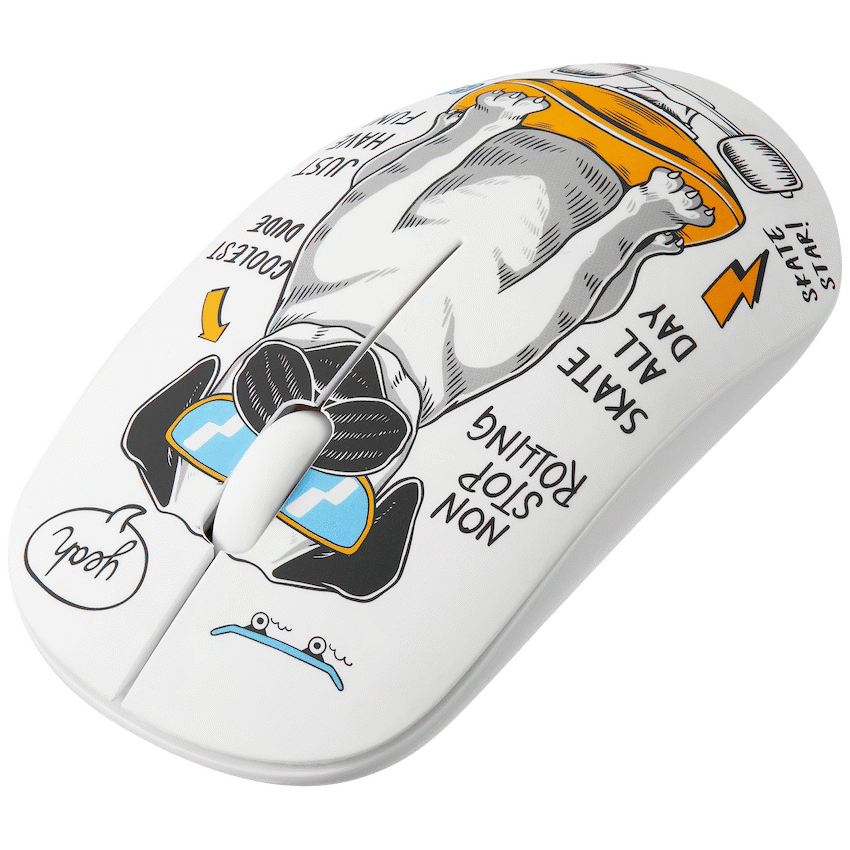 Volkano Tag Series 2.4G Wireless Optical Mouse with Nano USB and Type-C Receiver - Pug