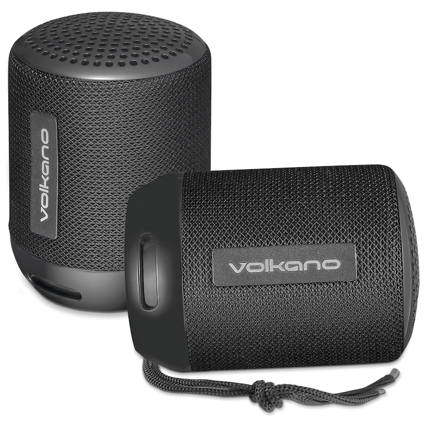 Volkano Gemini Series Pair of True Wireless Bluetooth Speakers - Black