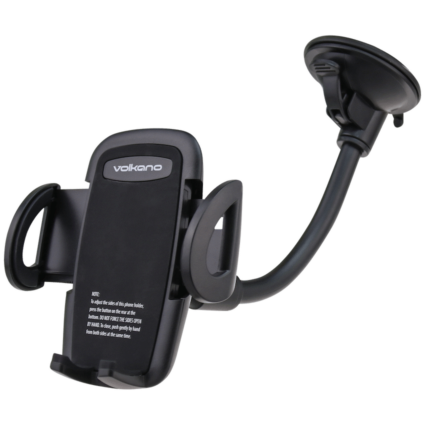 Volkano Flex Series Car Phone Holder with Suction Cup and Flexible Arm - Black
