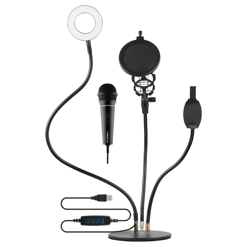 Volkano Insta Series Ring Light Desk Stand Vlogging Kit with Mic