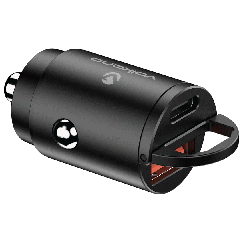 Volkano Obscurix Series 30w PD Dual USB-A and USB-C Ultra Small Car Charger